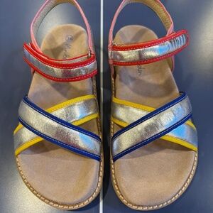 Size 34 Mini Boden Metallic Rainbow Sandals in NIB/NWT.
